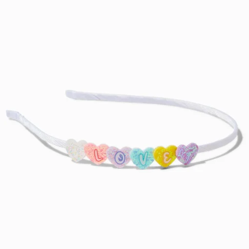 Claire's Club ''Love'' Glitter Heart Headband