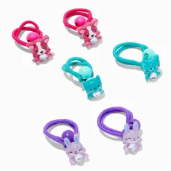 Claire's Jewel Tone Critter Gem Belly Hair Ties - 6 Pack
