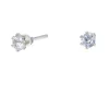 Clear Cubic Zirconia 3mm Round Stud Earrings
