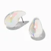 Clear Iridescent AB Large Bean 1" Drop Earrings
