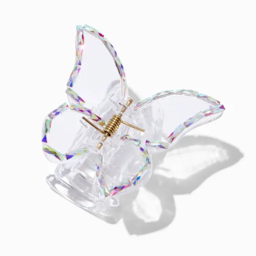 Clear Iridescent Butterfly Hair Claw
