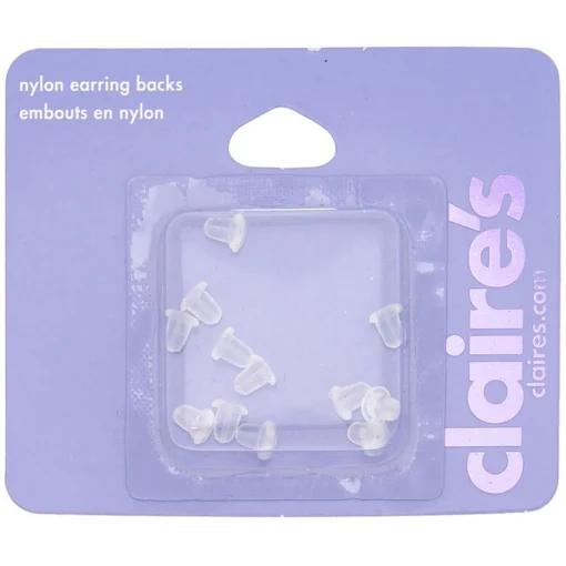 Clear Nylon Earring Back Replacements - 12 Pack