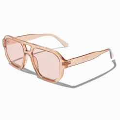 Clear Tan Aviator Sunglasses