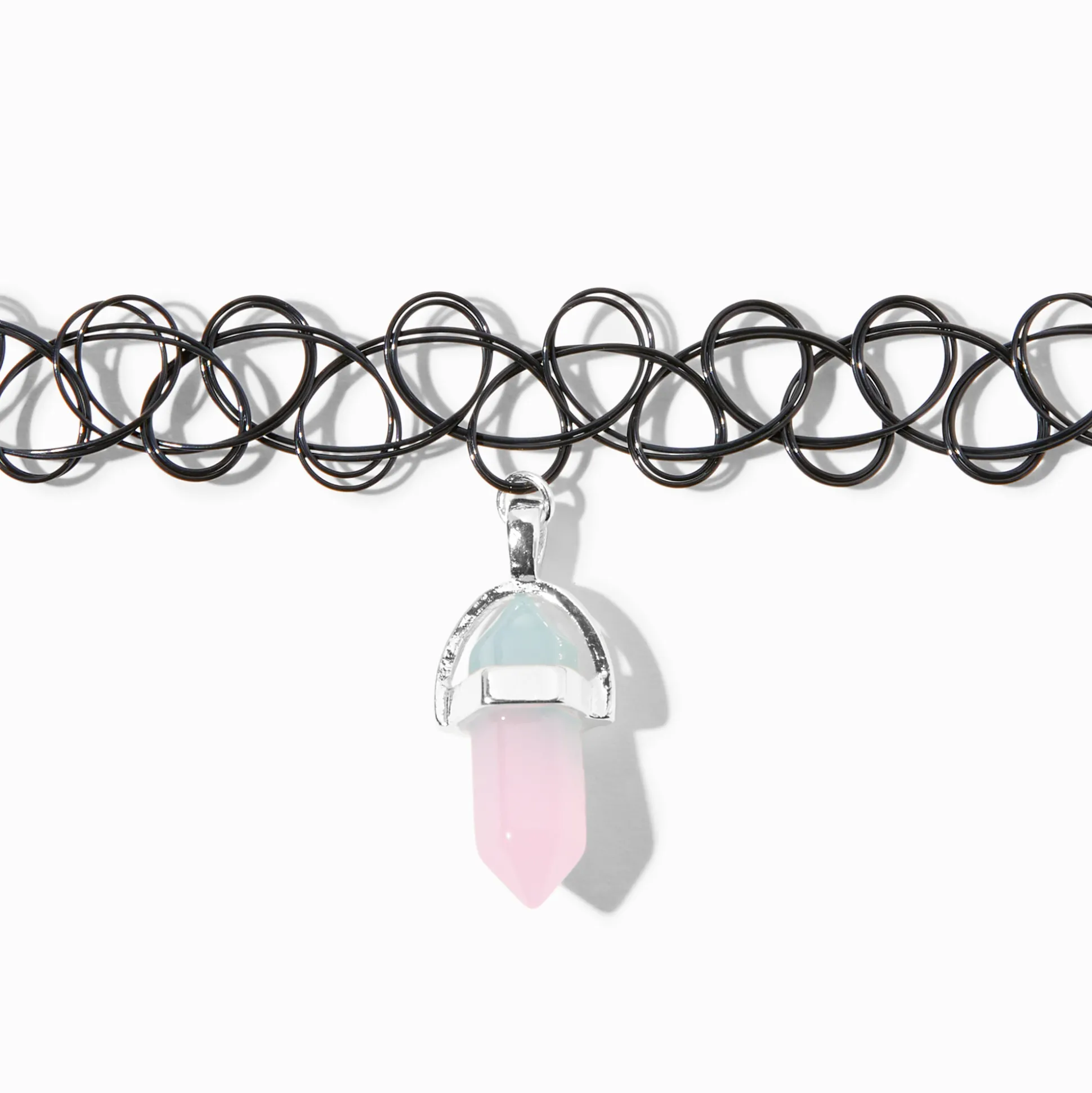 Color-Changing Mystical Gem Pendant Black Tattoo Choker Necklace