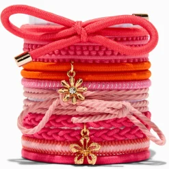 Coral Beachfront Hair Ties - 12 Pack