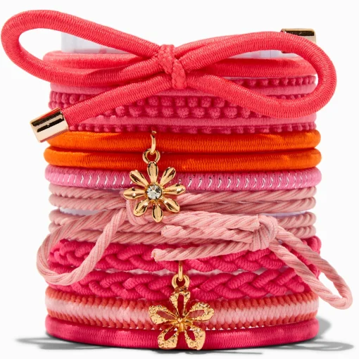 Coral Beachfront Hair Ties - 12 Pack