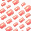Coral Chrome Square Vegan Faux Nail Set - 24 Pack