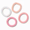 Coral Spiral Hair Ties - 4 Pack