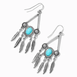 Cowgirl Triangle Dangle Drop Earrings