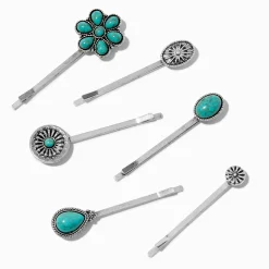 Cowgirl Turquoise Western Bobby Pins - 6 Pack