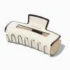 Cream Black Rhinestone Rectangular Hair Claw