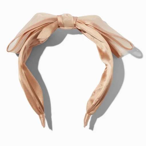 Cream Chenille Bow Headband