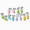 Critter Pom Pom Clip-On Drop Earrings - 6 Pack