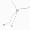 Crystal Butterfly Silver-tone Y-Neck Necklace