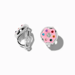 Crystal Donut Clip-On Stud Earring