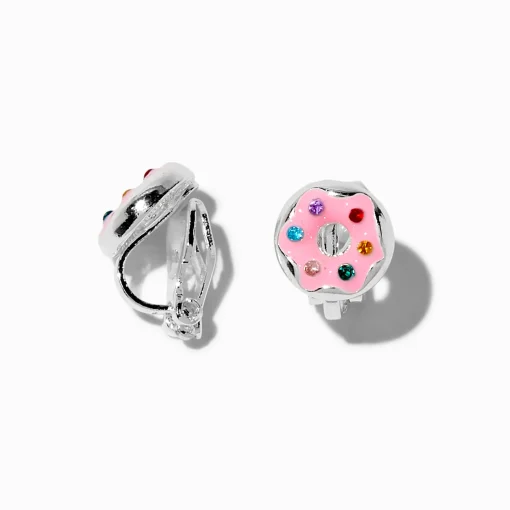 Crystal Donut Clip-On Stud Earring