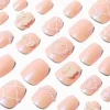 3D Nude Bow Coffin Press On Vegan Faux Nail Set - 24 Pack