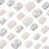 Daisy Bling Squoval Vegan Faux Nail Set - 24 Pack