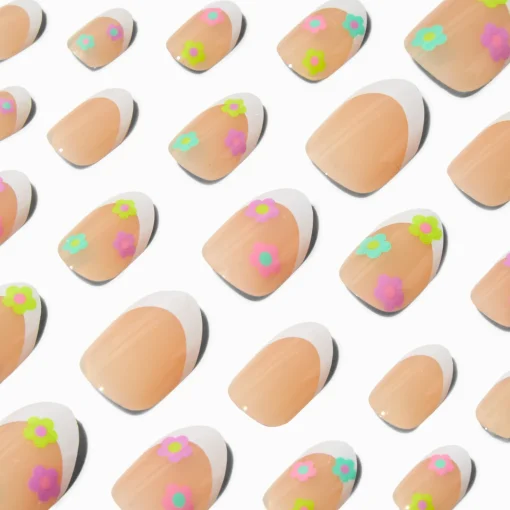 Daisy French Stiletto Press On Vegan Faux Nail Set - 24 Pack