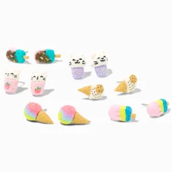 Dessert Kitten Stud Earrings - 6 Pack
