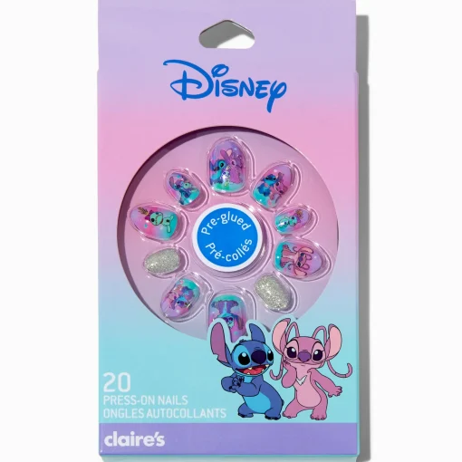 Disney Stitch Claire's Exclusive BFF Stiletto Press On Faux Nail Set - 20 Pack