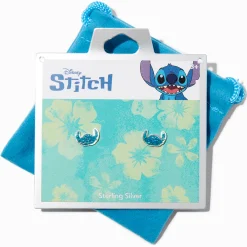 Disney Stitch Sterling Silver Druzy Stud Earrings