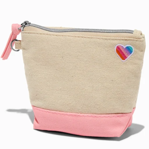DIY Small Pink Rainbow Heart Coin Purse