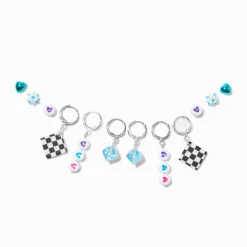 Edgy Dice Rave Earring Stackables Set - 6 Pack
