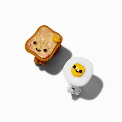 Egg & Toast Clip-On Stud Earrings