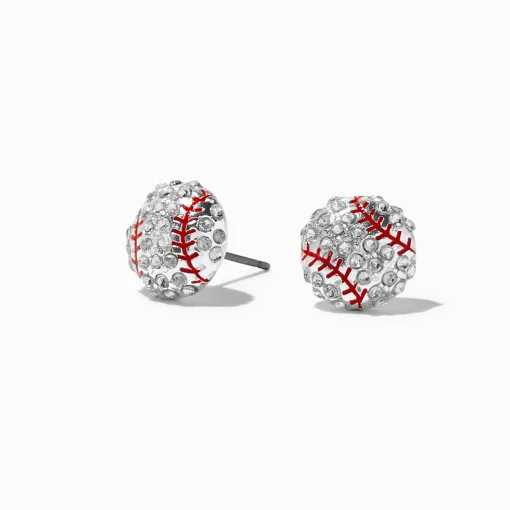 Embellished Baseball Stud Earrings