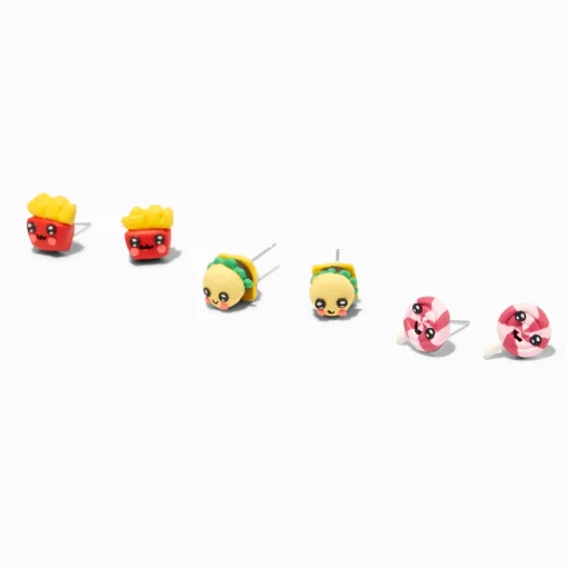 Fast Food Stud Earrings - 3 Pack