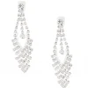 Faux Crystal Clip-On Drop Earrings