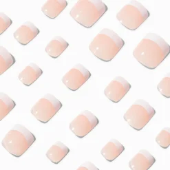 French Tip Square Press On Vegan Faux Nail Set - 24 Pack