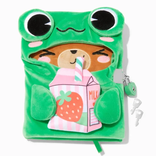Frog Costume Strawberry Milk Bear Plush Lock Diary