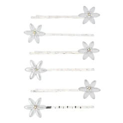 Frosted Flower Bobby Pins - 6 Pack