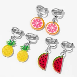Fruit Clip-On Earrings - 3 Pack