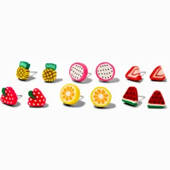 Fruit Polymer Clay Stud Earrings - 6 Pack