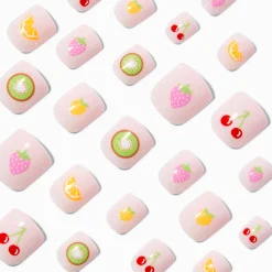 Fruit Salad Square Press On Faux Nail Set - 24 Pack