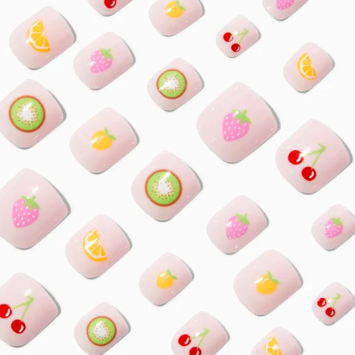 Fruit Salad Square Press On Faux Nail Set - 24 Pack