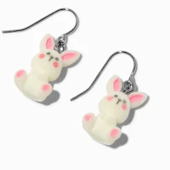 Fuzzy Bunny Drop Earrings