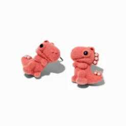 Fuzzy Dinosaur Stud Earrings