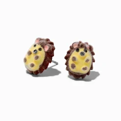 Fuzzy Hedgehog Stud Earrings