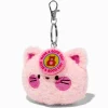 Fuzzy Pink Cat Plush Keychain
