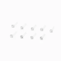 20G BioFlex® Crystal Nose Studs - 9 Pack