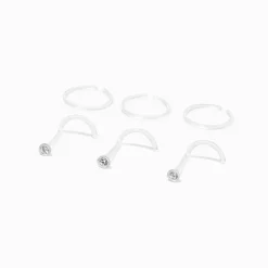 20G BioFlex® Mixed Stud & Hoop Nose Rings - 6 Pack
