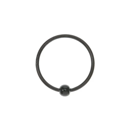 22G Black Sterling Silver Beaded Nose Ring