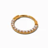 20G Gold-tone Stainless Steel Pearl Clicker Nose Hoop