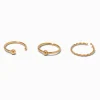 20G Gold-tone Stainless Steel Mixed Nose Rings - 3 Pack
