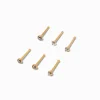 20G Gold-tone Stainless Steel Cubic Zirconia Nose Studs - 6 Pack