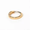 16G Gold-tone Stainless Steel Crystal Hoop Septum Nose Ring